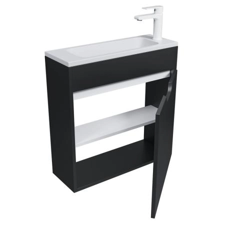 Тумба под раковину для ванной Uperwood Modul 60 см, подвесная, матовая, черная