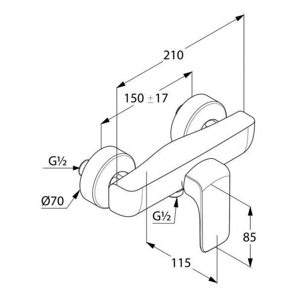 Смеситель Kludi Ameo 417100575 для душа