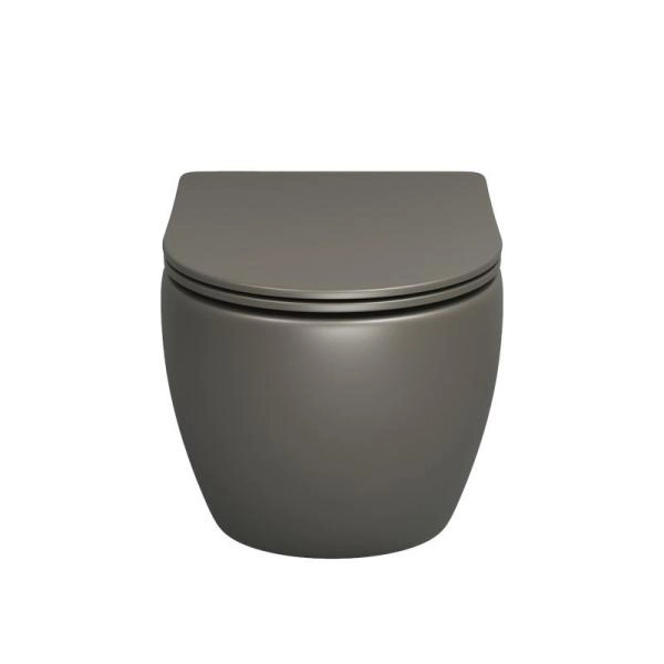 Унитаз Grossman GR-4455GSMS Color (485*365*360) ХАКИ МАТОВЫЙ подвесной Безободковый с тонкой крышкой