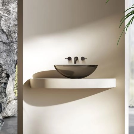 Раковина прозрачная Vincea VBS-6T11B, 500*350*150, накладная, цвет черный смола