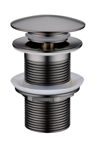 Слив для раковины Boheme автомат(клик-клак) Gun Metall с переливом 612/2-GM