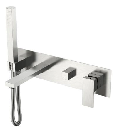 Смеситель для ванны Boheme встроенный Qubic Brushed Nickel 474-2-NB