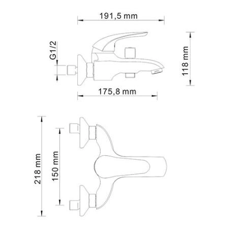 Смеситель для ванны WasserKraft Rossel 2801 хром