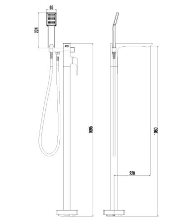 Смеситель напольный Lemark Unit LM4544C для ванны