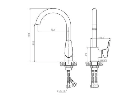 Смеситель для кухонной мойки ESKO RIO Rio 519 хром