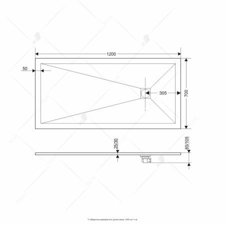 Душевой поддон прямоугольный RGW ST-W Белый 700x1200 16152712-01 литьевой мрамор