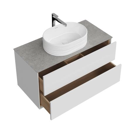 Тумба Kerama Marazzi PLAZA MODERN ПЛАЗА МОДЕРН PLB.M.100.2\WHT.V подвесная 100 белый 2 ящика