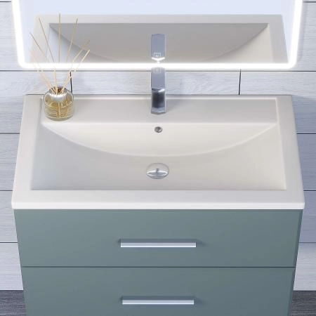 Раковина кварцевая Uperwood Foster Quartz 80 см, белая матовая, жасмин