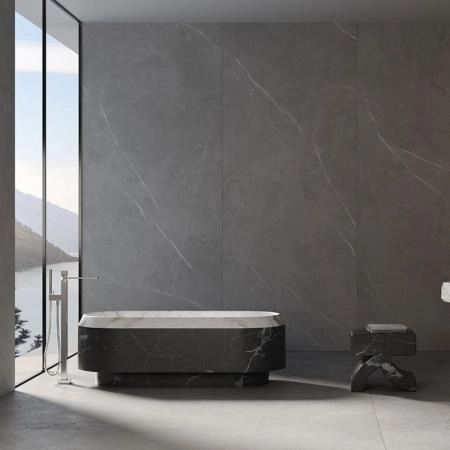 Dea Design Marble Parma Ванна 168х77х56.3см., отдельностоящая, мрамор, цвет: White Cararra/Black Marquina