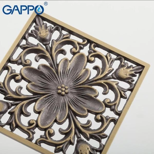 Душевой трап Gappo G81003-4 бронза 100x100мм