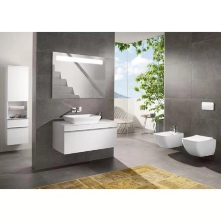 Villeroy&Boch Venticello Унитаз 37.5х56х33см., подвесной, безободковый, в комплекте сиденье SlimSeat c микролифтом, CeramicPlus, цвет: альпийский белый