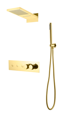 Встроенная душевая система Boheme FUSION с термостатом, трехпозиционная GOLD 131-G