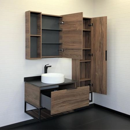 Зеркало-шкаф Comforty Порто-75 00-00009231 Дуб темно-коричневый
