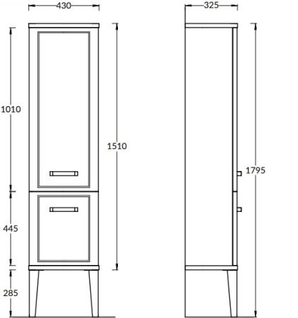 Пенал Kerama Marazzi POMPEI ПОМПЕИ PO.M.150\WHT напольный\подвесной 150, белый глянцевый