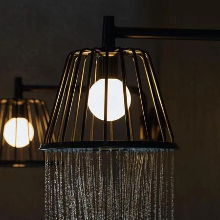 Axor LampShower Верхний душ 1jet, с держателем, цвет: шлифованный черный хром