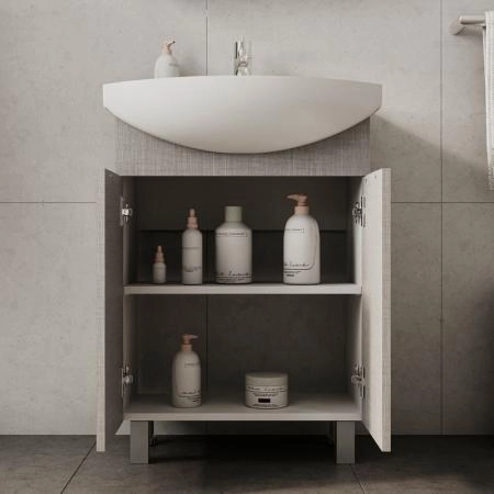 Тумба для ванной Volna Vario Sf 50.2D Софт/белый напольная (Рива) раковина отдельно