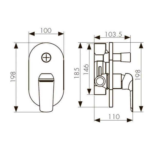 Смеситель для ванны KAISER Glory (69177) хром