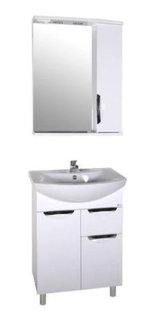 Тумба под раковину ASB-Mebel Мессина 9891R 600х440 мм цвет белый глянец напольная