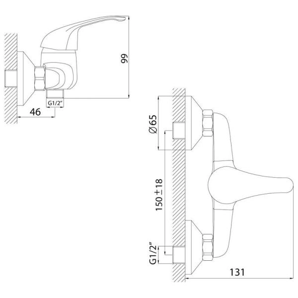 Смеситель Rossinka A35-41 для душа