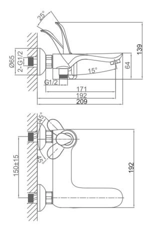 Смеситель для ванны D&K Venice Baciano (DA1033256)