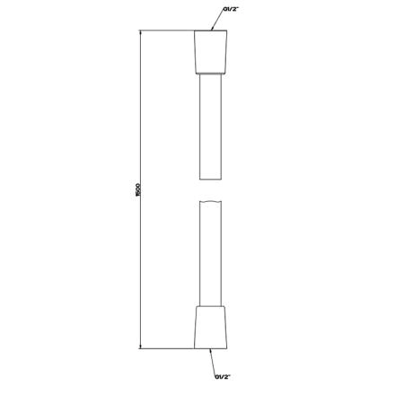 Gessi 316 Шланг сromalux для ванны с коническим соединением на 1/2", длина 150 см, цвет: brushed black metal pvd
