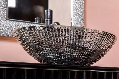 Раковина хрустальная Boheme серебро овальная 815