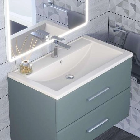 Раковина кварцевая Uperwood Foster Quartz 80 см, белая матовая, жасмин