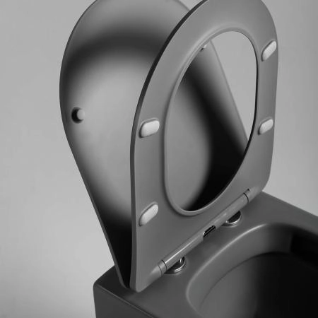 Унитаз подвесной  Vincea Piatti VT1-11SMA, цвет антрацит матовый, ультратонкое soft-close сиденье