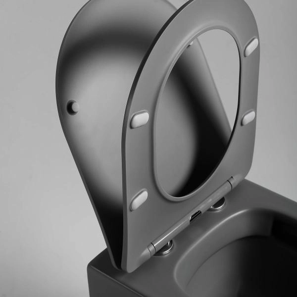Унитаз подвесной  Vincea Piatti VT1-11SMA, цвет антрацит матовый, ультратонкое soft-close сиденье