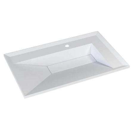 Раковина для ванной полувстраиваемая Uperwood Lotus 80 см, прямоугольная, белая глянцевая