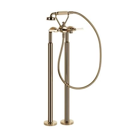 Gessi Venti20 Смеситель для ванны, напольный, с ручным душем и шлангом 150см., цвет: Warm Bronze PVD