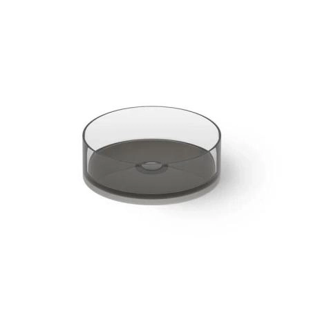 Dea Design Washbasins Раковина 42х42х13см., накладная, без отв., Glasstech, прозрачная смола, цвет: Smoky Black R4