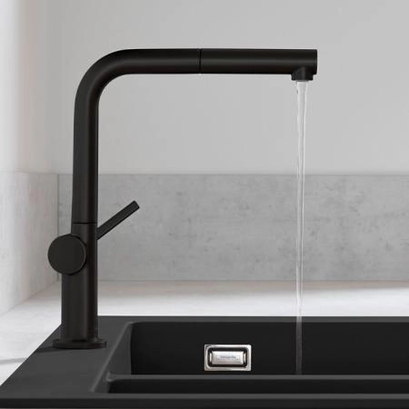 Hansgrohe Talis M54 Смеситель для кухни, 1 отв., с вытяжным изливом 1jet, цвет: черный матовый