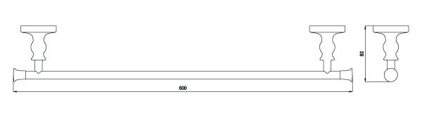Полотенцедержатель 60см RUSH Crete (CR35531)