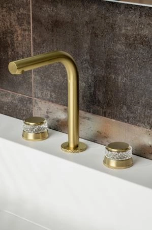 Смеситель на столешницу Boheme AURA на 3 отв. MAT GOLD 152-MG-A