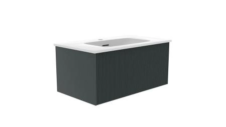 Тумба под раковину LA FENICE TERRA Grigio серая 80 FNC-01-TER-G-80 серый матовый зелёный матовый