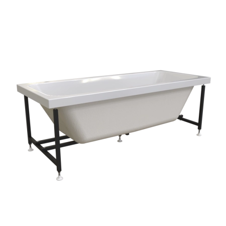 Ванна акриловая "ПАТРИСИЯ 175х75", рама-подставка, фронтальная панель, слив-перелив автомат с сеточкой (бронза, с сифоном)