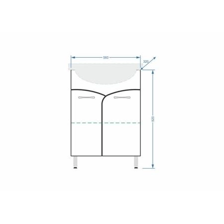 Тумба под умывальник Stella Polar Волна 60, Балтика 60