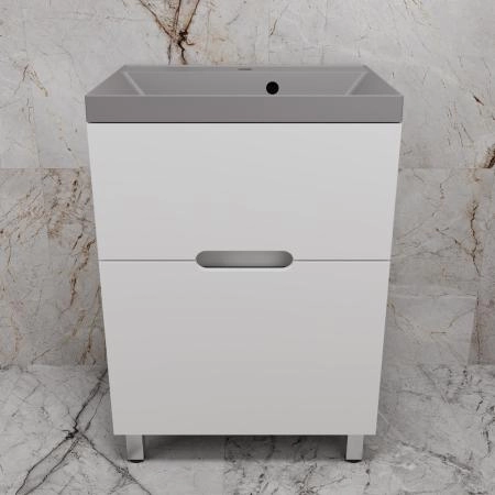 Тумба Style Line "Матис 60" ЛС-00002441 напольная под ASTI 60 (2 ящика), Белый матовый, ЭМАЛЬ