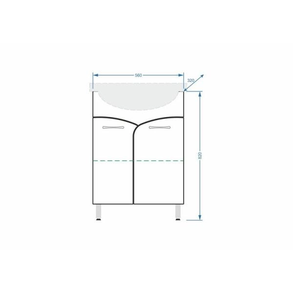 Тумба под умывальник Stella Polar Волна 60, Балтика 60
