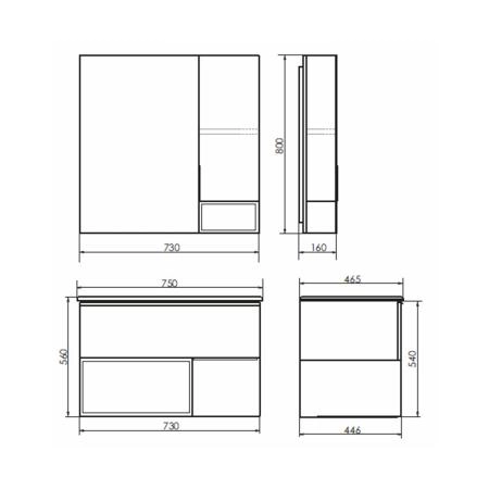 Зеркало-шкаф Comforty Франкфурт-75 00-00011079 бетон светлый