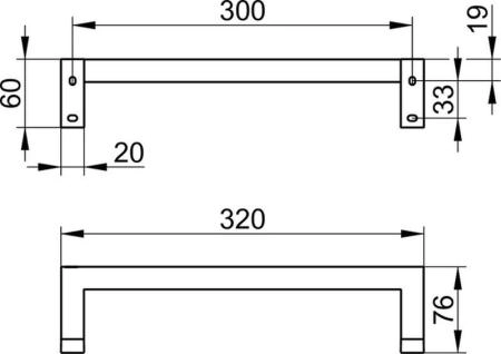 Поручень KEUCO Edition 90 Square 19107010000 хром 320 мм
