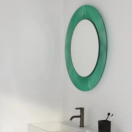 Laufen Kartell Зеркало круглое d=78см, настенное, со скрытой подсветкой, цвет: изумрудный зеленый