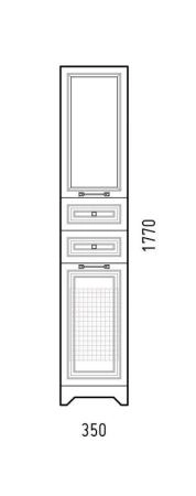 Шкаф-пенал Corozo Каролина 35 Z2, корзина