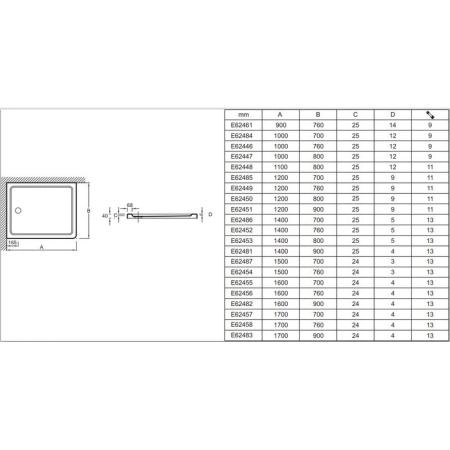 Поддон для душа Jacob Delafon FLIGHT E62450-00 120x80 см литьевой мрамор