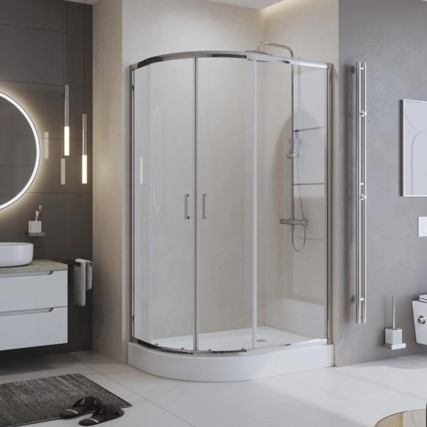 Душевой уголок BelBagno UNO-195 100x80 прозрачное стекло 5 мм профиль хром UNO-195-RH-2-100/80-C-Cr