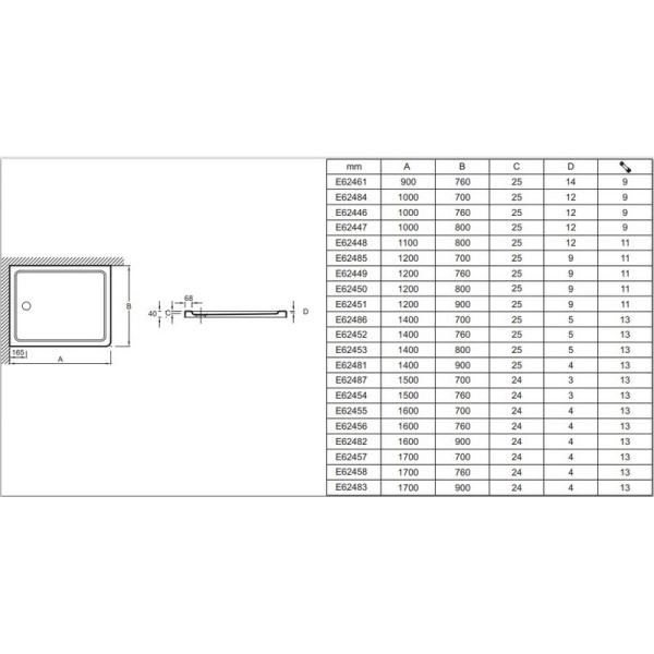 Поддон для душа Jacob Delafon FLIGHT E62450-00 120x80 см литьевой мрамор