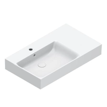 Catalano Premium Раковина 80x47см чаша слева, с 1 отв., цвет: белый глянцевый