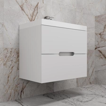 Тумба с раковиной Style Line Матис 70 ЛС-00002445 подвесная под ASTI 70 (2 ящика) Белый матовый ЭМАЛЬ