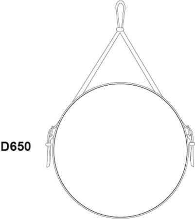 Зеркало Континент Ритц D 650 на ремне из натуральной кожи белого цвета